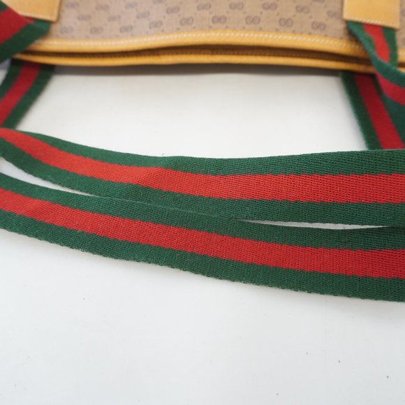 GUCCIAuth  Sherry Line 002 40 0694 Women's Coated Canvas Tote Bag Light Brown - Picture 10 of 10